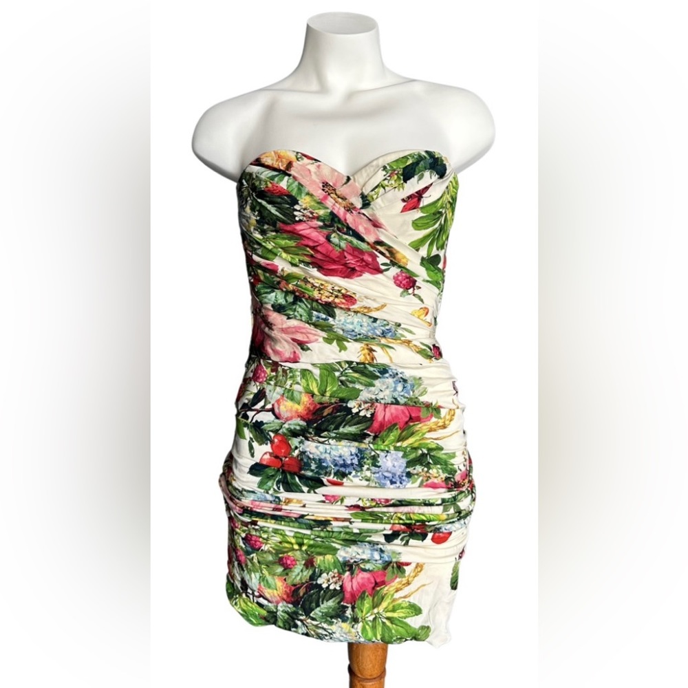 Dolce & Gabbana Corset Butterfly Floral Dress